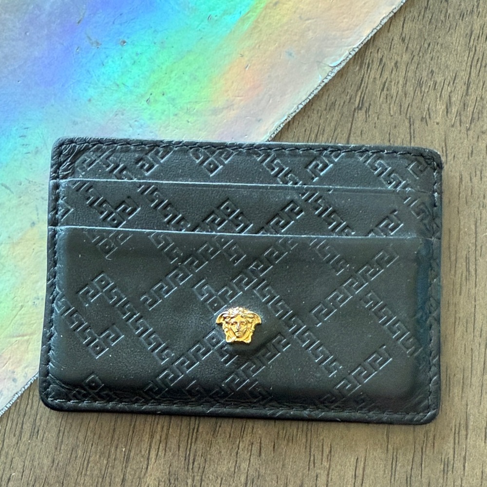 Versace Black and Gold Card Holder